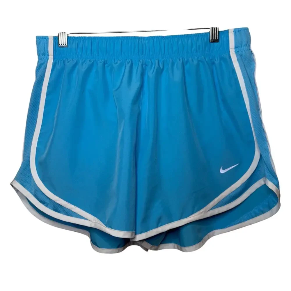 Nike Tempo Dri-FIT Blue Running Shorts White Trim Athletic Size Large Minimalist
